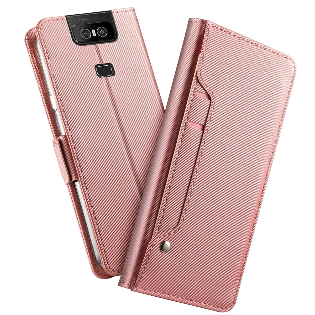 

For Asus Zenfone 6 ZS630KL Case PU Leather Rotate Card Slot Mirror Wallet Flip Cover For Asus Zenfone 5 ZE620KL Case Stand Funda