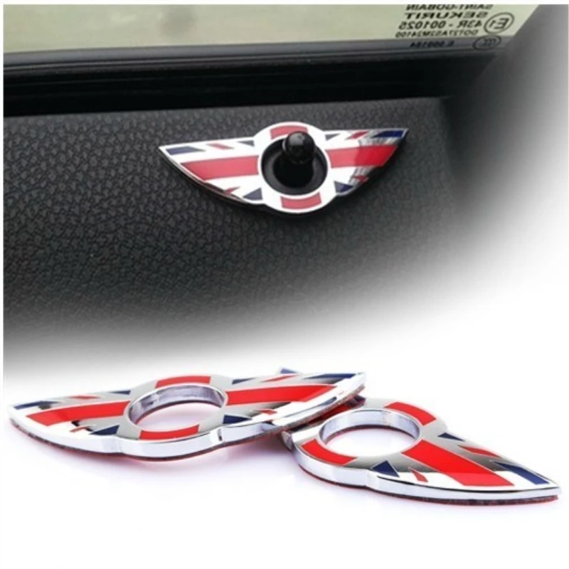 

2x Union Jack Car Door Pin Lock Sticker Metal Chrome Stickers Wings for MINI Cooper F55 F56 R55 R56 R50 R52 R53 F57 R59 R57 R58