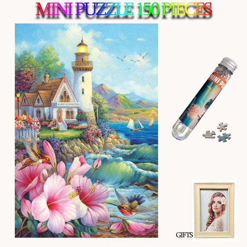 

MOMEMO Observation Tower Jigsaw Puzzles 150 Pieces Mini Paper Adults Tube Puzzle Brain Teaser Assemble Toys for Teens Kids Gift