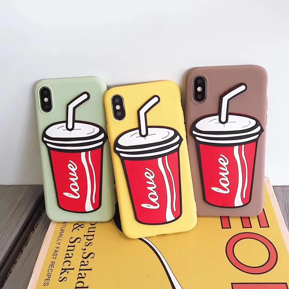 3D Cola Shape Patterned Soft TPU Silicon Case Cover on sfor Samsung A10 A20 A30 A50 M10 Candy Color Matte Skin Phone Coque Funda (2)
