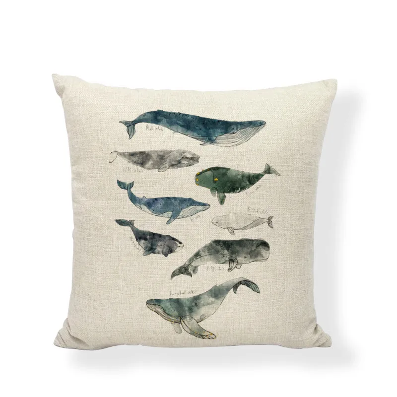 Индивидуальная комбинированная подушка для животных, медведи, динозавр, кролик, лиса, Сова, Акула, Кит, простой стиль, Наволочка украшения для дома - Цвет: 10