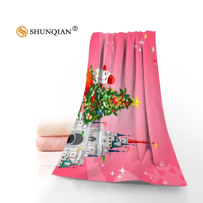 Новое заказное рождественское полотенце с принтом, Хлопковое полотенце для лица/банные полотенца из микрофибры, ткань для детей, мужское, женское полотенце для душа s QW98K - Цвет: Towel