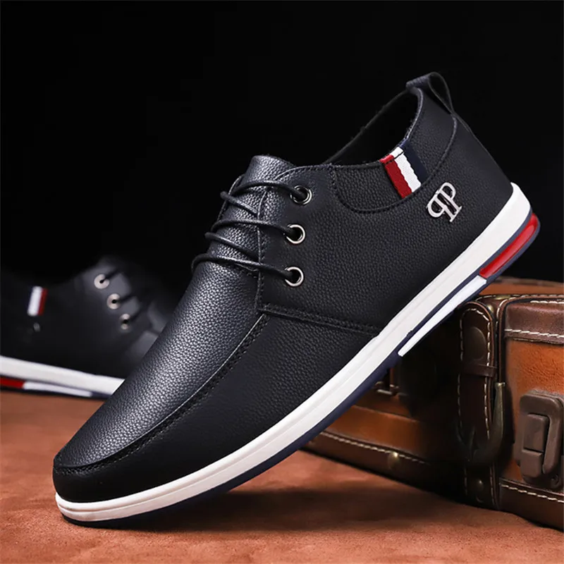 

2019 Brand size 39-44 Men Shoes Casual soft Leather Fashion Flat Leather Shoes for Men wear loafers zapatillas hombre footwer
