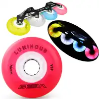 100% Original SEBA Luminous LED Lighting Inline Skate Wheels 62 64 68 70 72 76 80mm Slalom Roller Skating Flashing Tires Patines