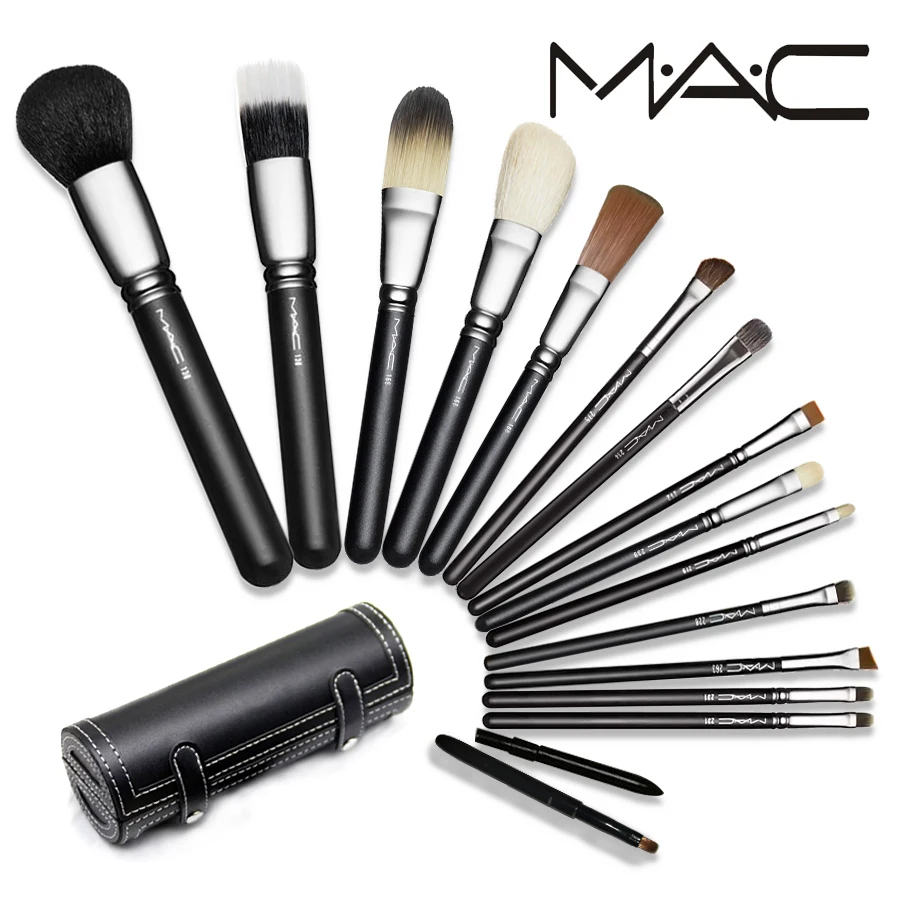 

MAC Pro 16pcs Makeup Set Powder Foundation Eye shadow Make Up Brush Cosmetics Soft Synthetic Hair base mac