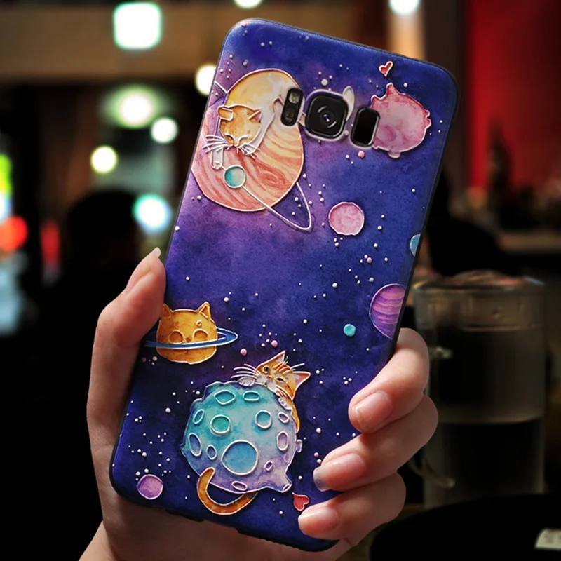 3D чехол из ТПУ с тиснением для Samsung Galaxy A51 A70 A40 A50 A30 A9 A8 A6 Plus A7 2018 A3 A5 2017 2016 A750 S6 S7 Edge S8 S9
