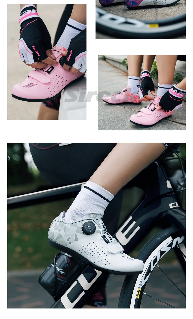 Santic Cycling Shoes Men Women MTB Mountain Road Bike Shoes Rubber Anti-slip Unlocked Bicycle Shoes Zapatillas Ciclismo