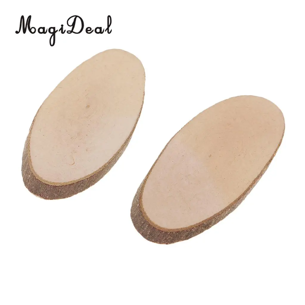 10pcs Oval Shape Wood Slices DIY Rustic Craft Decorations For Christmas Table Centerpieces Cards Wedding Decoration Gift Tags