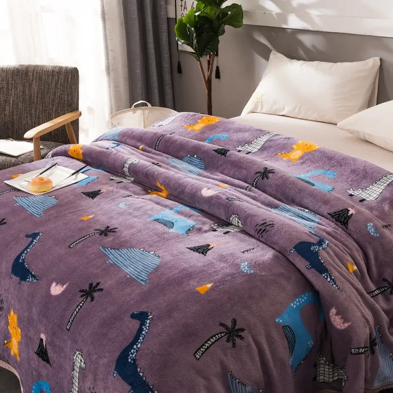 1 шт., фланелевое одеяло из кораллового флиса с рисунком динозавра, мягкое покрывало для кровати, дивана, теплое одеяло, зимний подарок