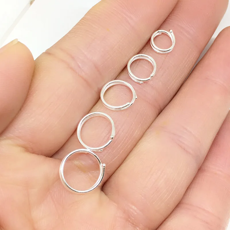 Серьги S999 из стерлингового серебра с двумя кругами, маленькие серьги из стерлингового серебра, серьги, индивидуальность и мода, серьги Tremella Nail - Окраска металла: 11mm Styles 1