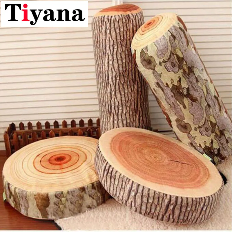 

Cushion kids pillow block growth rings creative large simulation tree waist cushion for leaning plush cotton cushion JK001D2