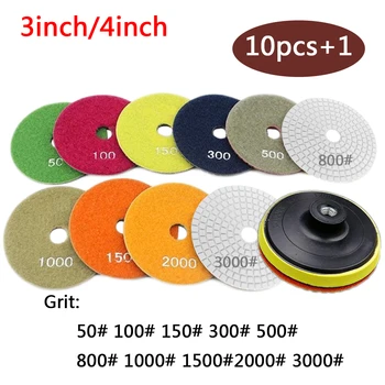 

Flexible Diamond Dry Polishing Pads 10pcs 3"/4" Wet Diamond Grinding Disc For Granite Marble Stone Processing Abrasive
