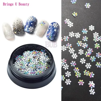 

1 Box Merry Christmas Beauty Colorful Nail Flakes Glitter Snow Flakes Sequins Nail Art Stickers & Decals Decorations Decals