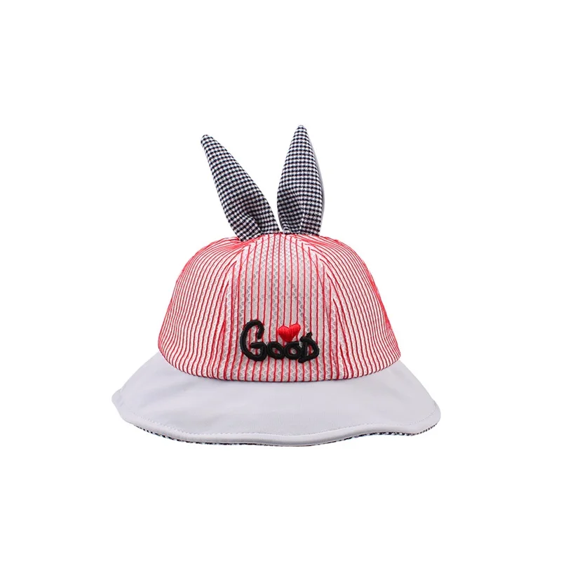 Mesh Bunny Baby Hat Breathable Soft Kids Hat Boys Girls Summer Sun Cap Wide Brim Lace Up Baby Hat With Ears Baby Girls Clothing (25)