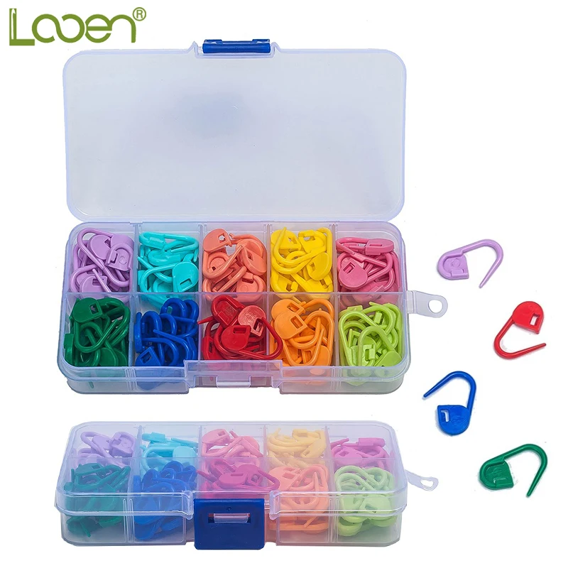 

Looen Brand 120pcs/pack High Quality Mix Colors Mini Case Knitting Accessories Crochet Locking Stitch Plastic Markers