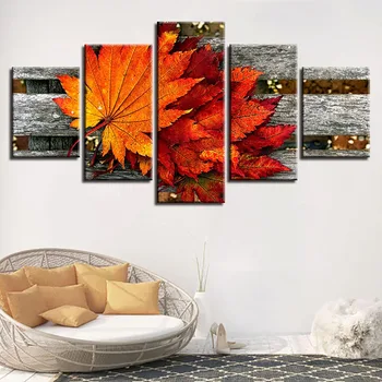 

5pcs DIY Diamond Fresh And Simple Red Maple Leaf Painting Cross Stitch Picture 5d Embroidery Mosaic New Year Decoration Gift