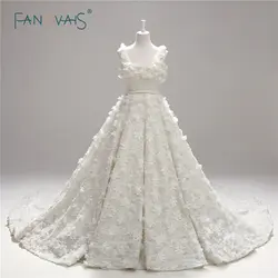 Великолепный Bling Цветочный Vestido Casamento V Назад длинным шлейфом жемчуг Бисер очаровательные свадебные Свадебные платья индивидуальный заказ