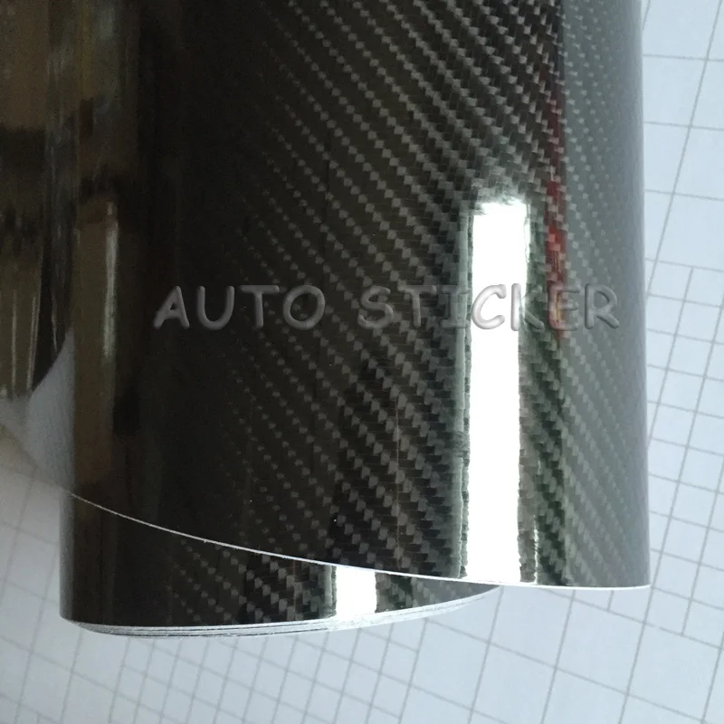 Black Ultra GLOSSY 5D carbon fiber vinyl car wraps 2