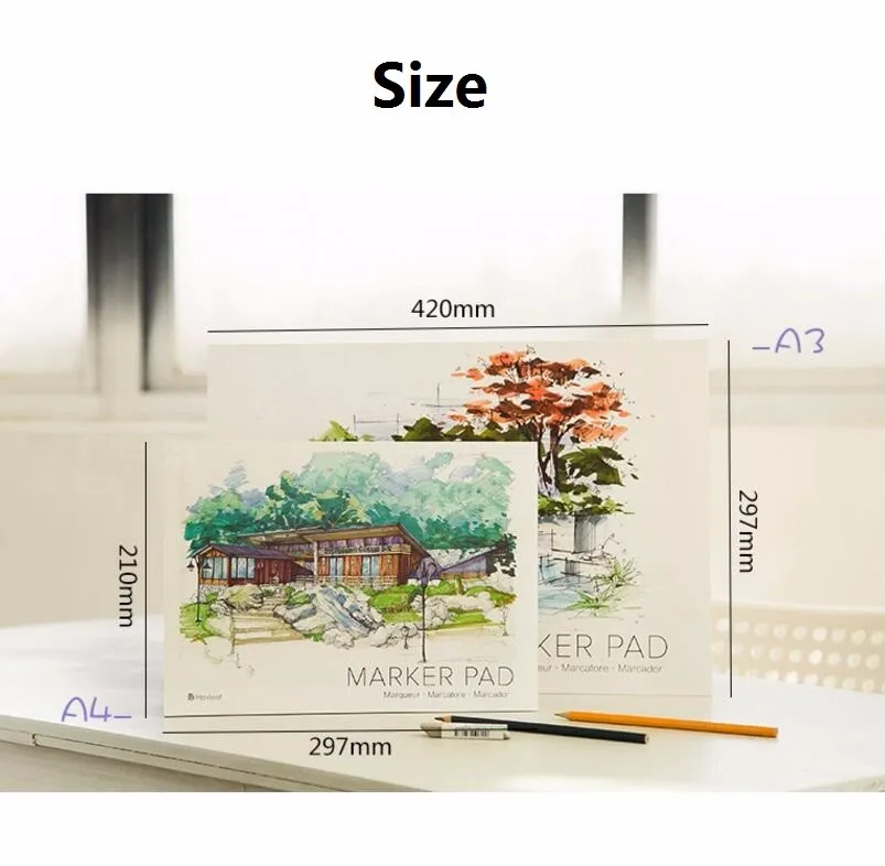 А3/А4 маркер для записной книжки альбом для рисования 32 листа плотная бумага(160 г) Цветные карандаши блокнот s