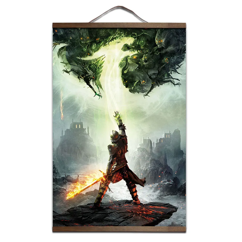 

Dragon Age poster for HD poster interior decoration painting with solid wood hanging scroll Sale-Seller