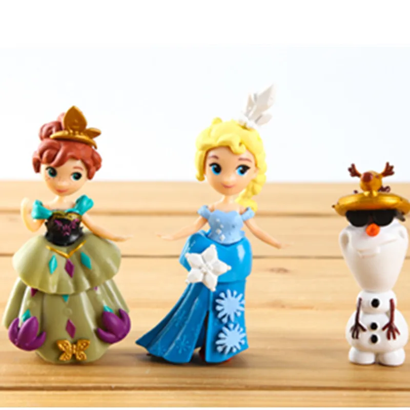 Disney Frozen 5 шт./лот мультфильм принцесса Анна Эльза Kristoff Sven Olaf ПВХ фигурка игрушки