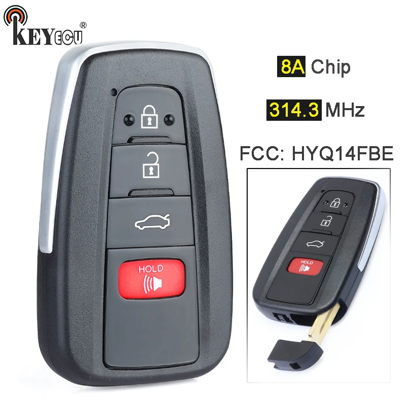 KEYECU 314 3 МГц 8А чип HYQ14FBE замена Смарт + 1 4 кнопки ближняя строка для Toyota Avalon 2019|Ключ