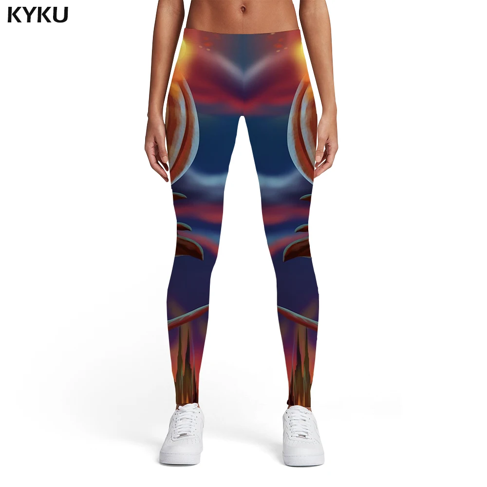 

KYKU Halloween Leggings Women Pumpkin Spandex Colorful Leggins Cosplay Sexy Gothic 3d Print Womens Leggings Pants Casual