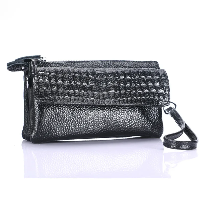 HANNEO Expensive Royal Style Women Large Zipper Long Wallet Genuine