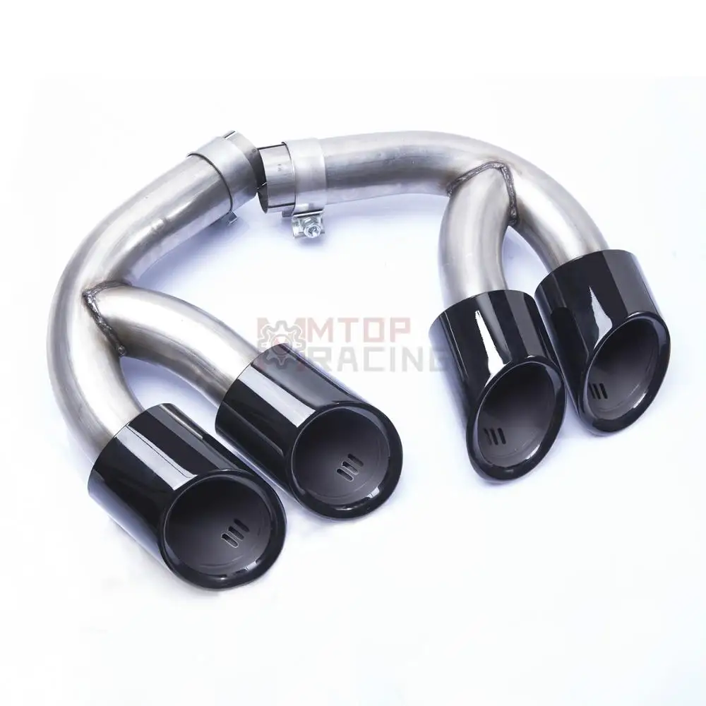 

Exhaust Muffler Pipe For Porsche Cayenne 3.0T 2018 2019 Dual Tips Gloss Black