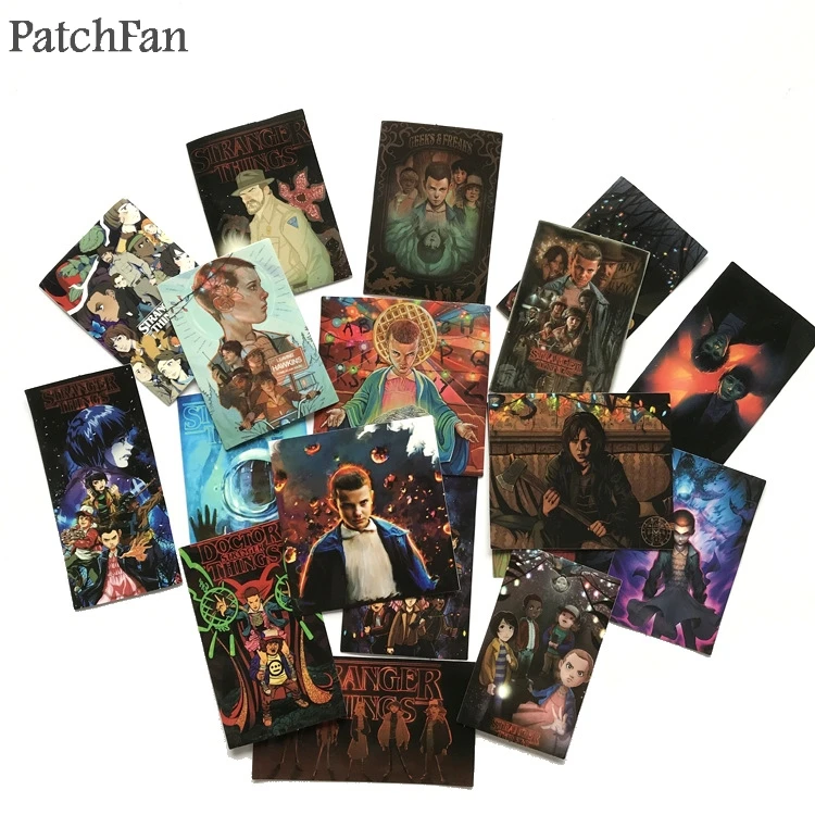 

Patchfan 18pcs Stranger things funny tv show Kids Toy Stickers DIY scrapbooking album Laptop Phone notebook decal Sticker A1706
