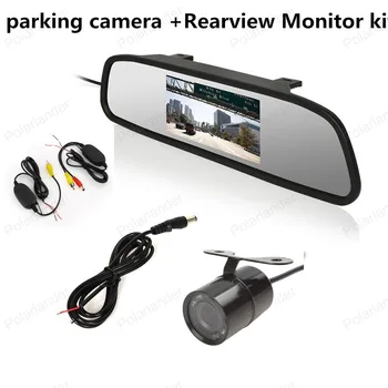 

4.3 inch Car Rear View Mirror Monitor with Car Rear backup night vision reverse parking camera and transmitter receiver