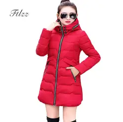 Женский Плюс Размеры 5xl 6xl Pakras Новый 2018 Зима с длинным рукавом с капюшоном тонкий средней длины черная стеганая куртка Для женщин