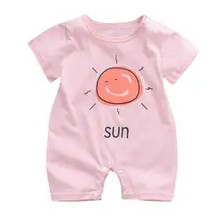 Детский комбинезон 2019 г., Летний комбинезон с короткими рукавами для новорожденных мальчиков и девочек, комбинезон солнце облако Луна