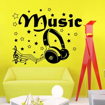 

Wall Decals Quotes Music Headphones Decal Living Room Vinyl Sticker Decor