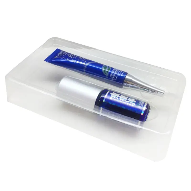 2 шт./компл. набор по уходу за кожей Красота анти-акне восстанавливающая эссенция, крем масло Управление прыщей пятна маска для удаления черных точек отбеливающий Красота