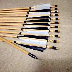 12PK trnditional деревянные стрелы для стрельбы из лука лук Охота Цель Точка поля