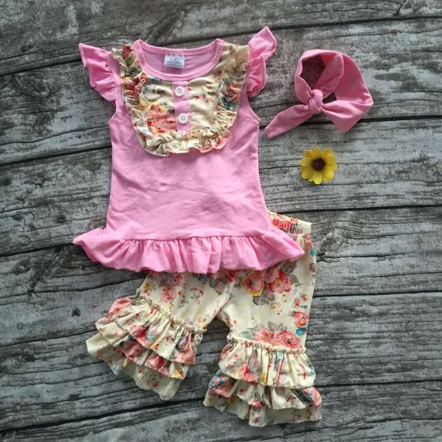 baby Girls Summer clothes baby girls boutique clothing girls rose