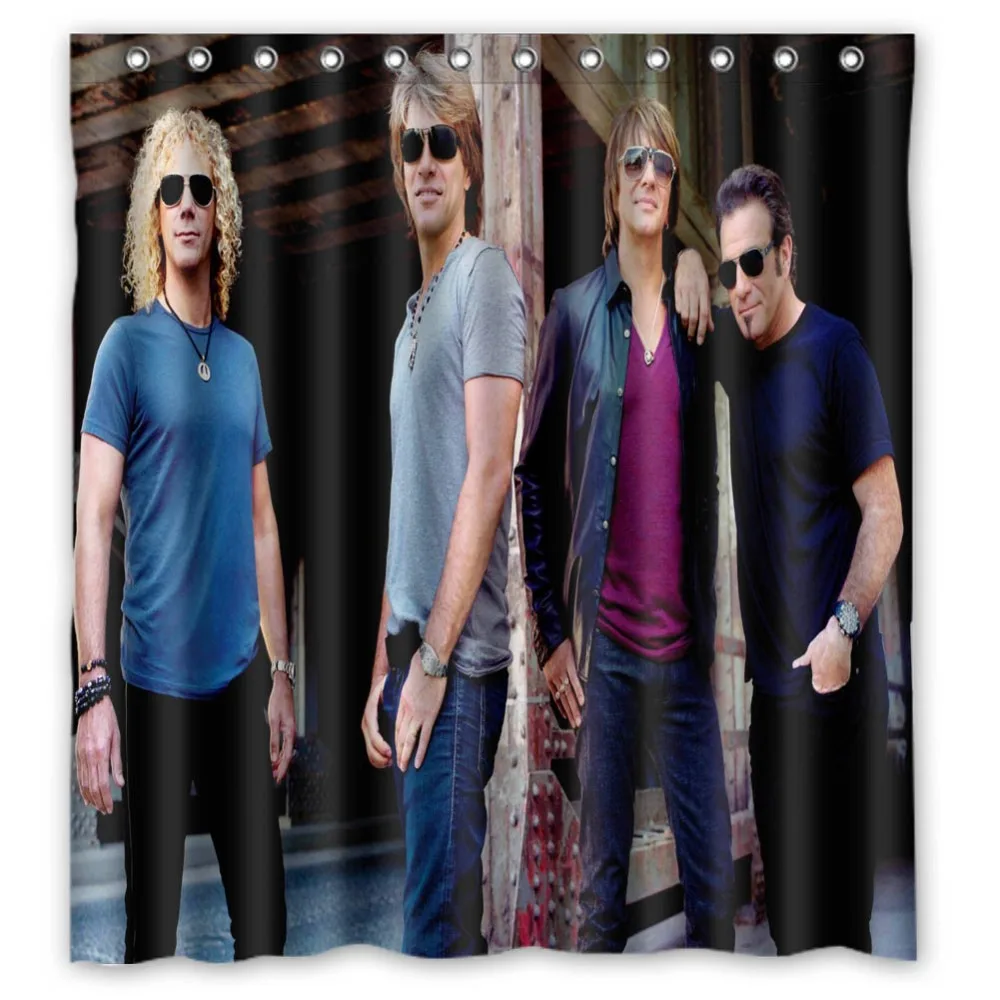 

Vixm Rock Band Shower Curtains Bon Jovi Bathroom Curtains 66x72 inch