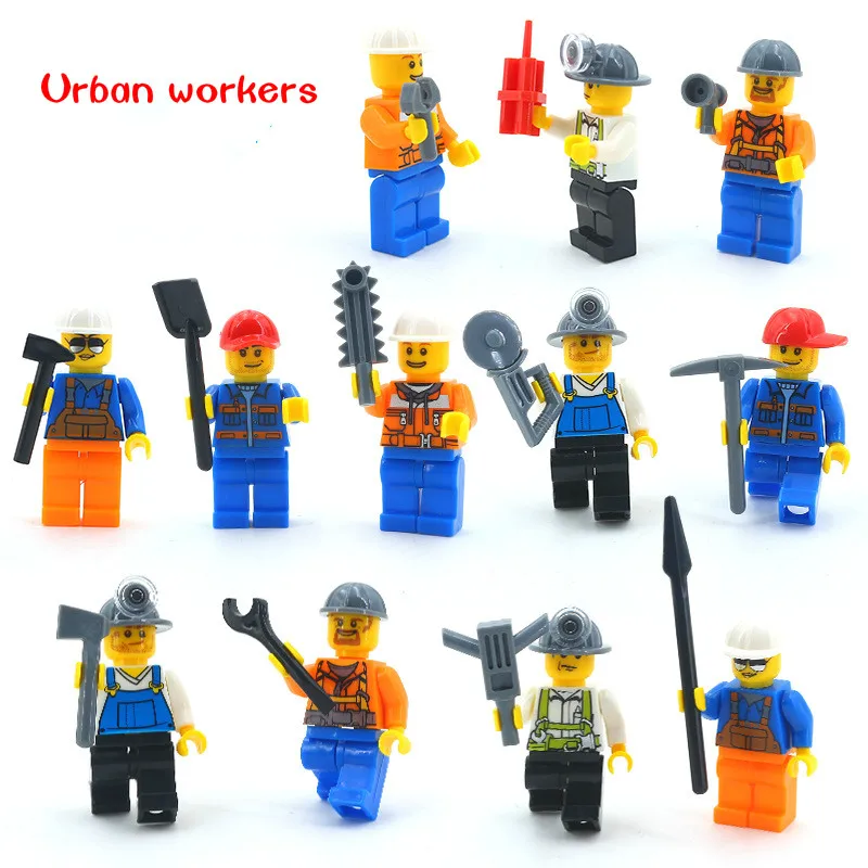 

Sale Big Size Building Blocks Compatible for Legoed DUPLOed Family Worker Police Bricks Action Figures Toys Kids Gifts