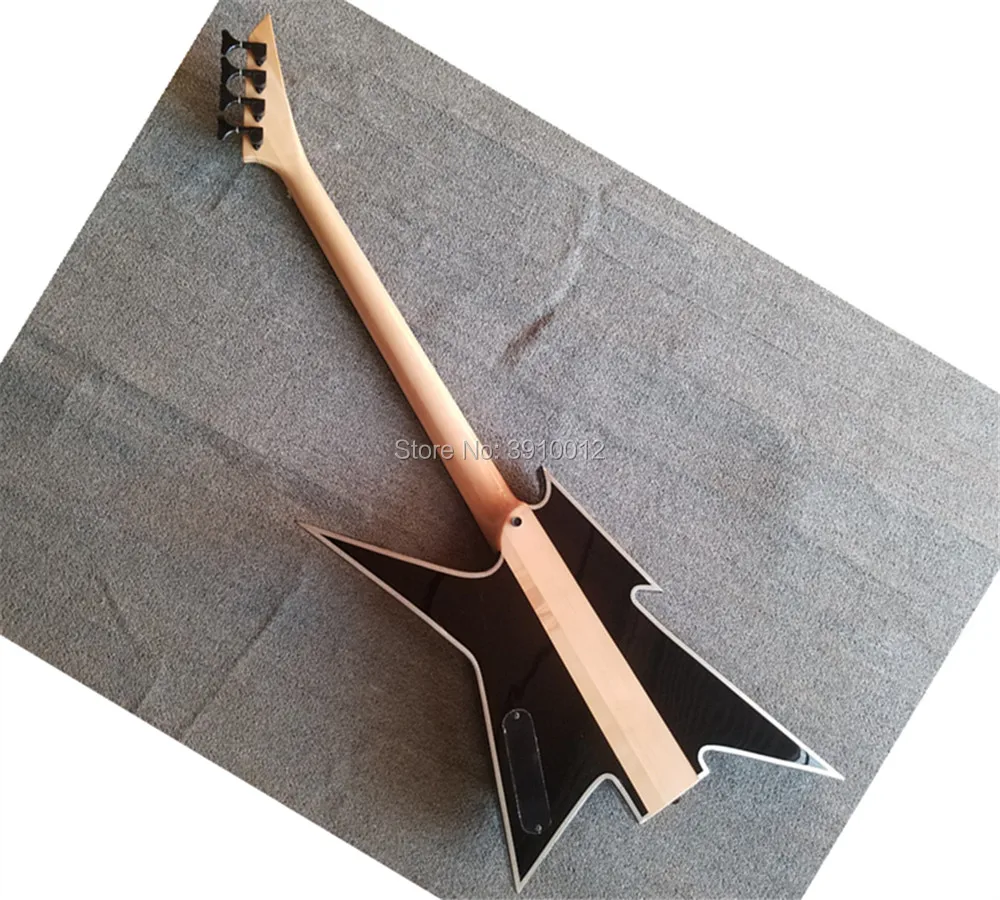 top quality  custom neck through mahogany lightning body bass 4 strings electric bass guitar.