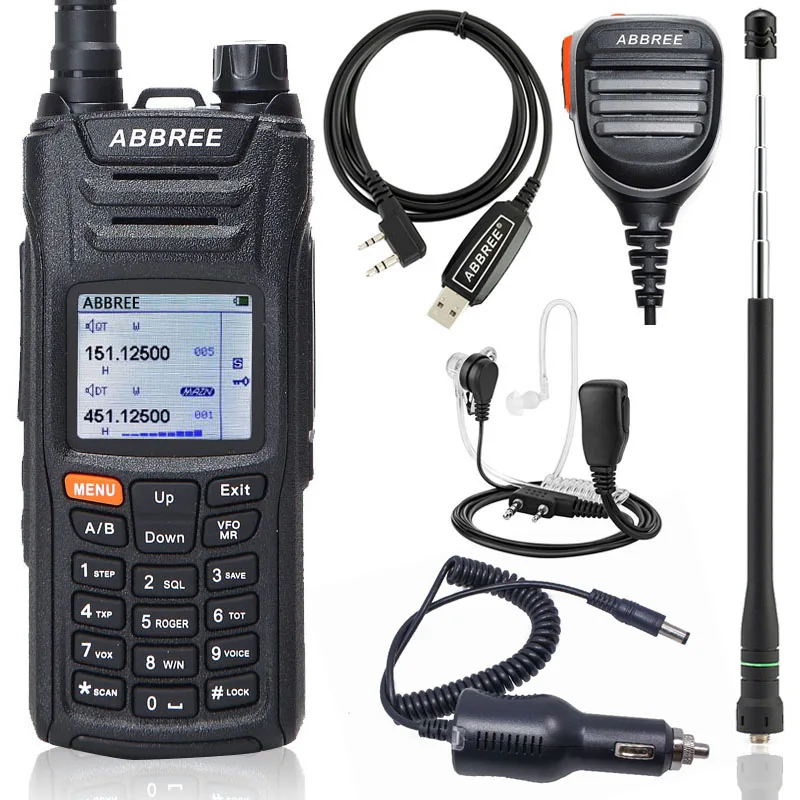 

ABBREE AR-F6 6 Bands Walkie Talkie Dual Display Dual 999CH Multi-functional VOX DTMF SOS LCD Color Display Ham Two-Way Radio