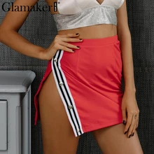 Glamaker Sexy side split mini font b skirt b font font b women b font bottom