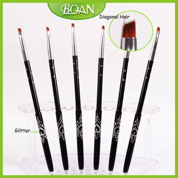 

BQAN 4# 10PCS per Lot Nail Salon UV Gel Nail Product Angled Nail Art Brush