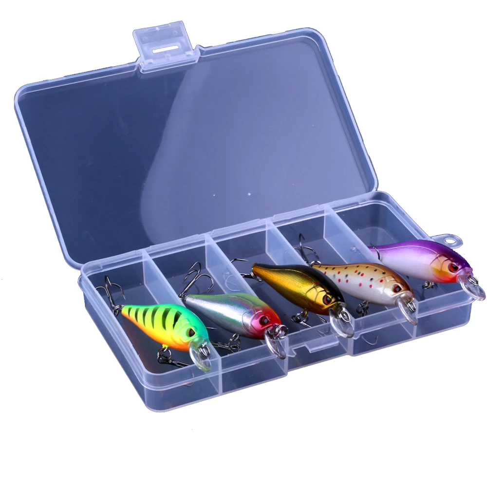 5PCS Set Boutique Minow Fly Fishing Bait with Bait Box Pesca Pechin