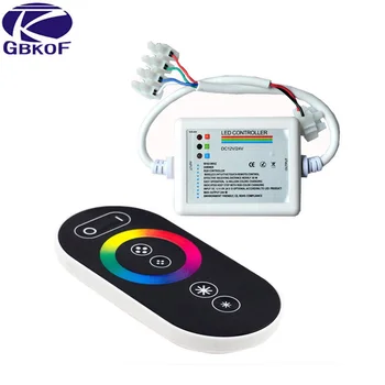 

Good RGB Touch Panel Controller RF Wireless Remote Control 18A DC 12-24V RGB Dimmer RGB Controller for 3528 5050 RGB LED Strip