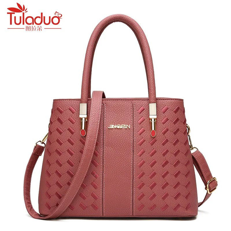 

Fashion Embroidery Women Shoulder Bag High Quality Female Bag Large Capacity Pu Leather Women Handbags Big Solid Women Bags