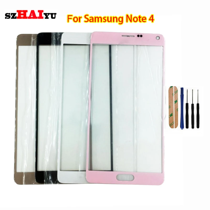 

SZHAIYU A+ Top Replacement LCD Outer Lens Glass Front Screen Panel For Samsung Galaxy Note 4 N910F N910A N910 Front Glass + Kits