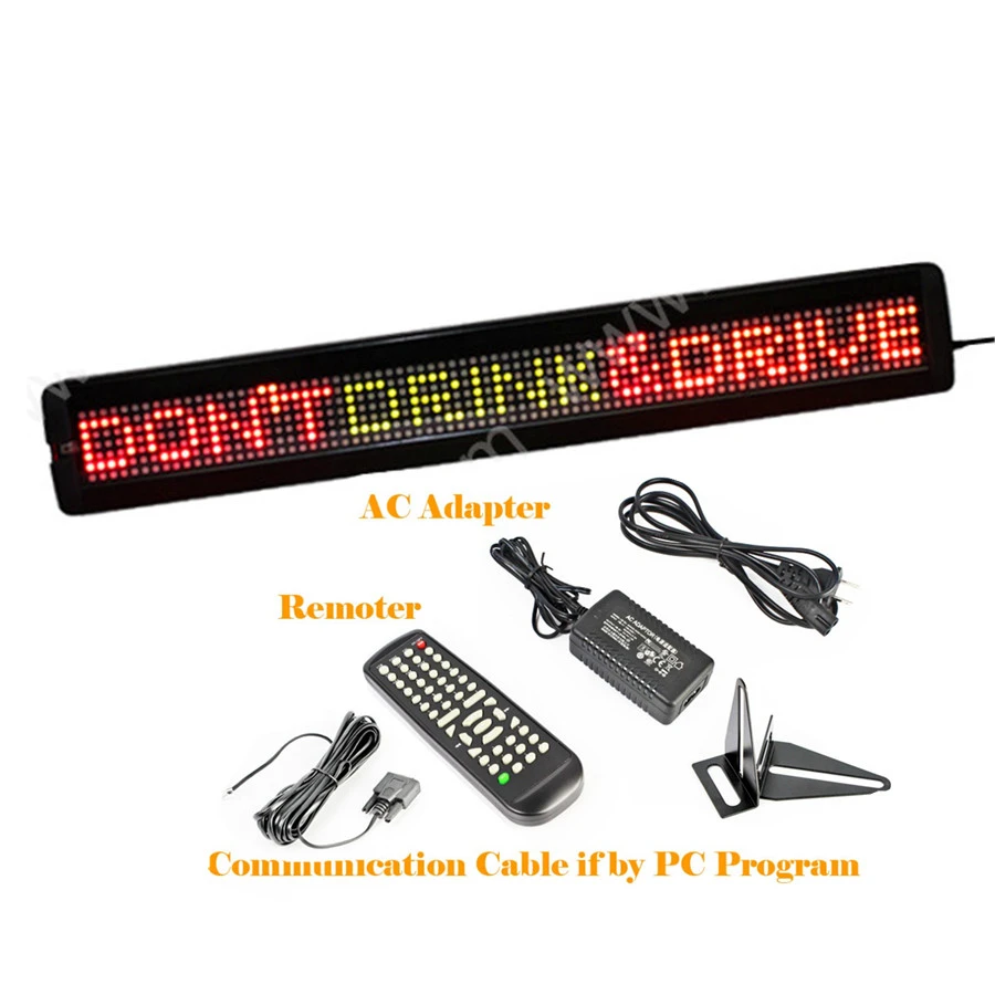 Rs232 Interface 26 X 4 Inches 7x80 Pixels Led Sign Programmable