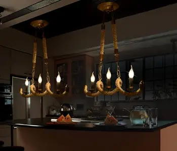

2020 Retro Vintage Rope Pendant Light Lamp Loft Creative Personality Industrial Lamp Edison Bulb American Style For Living Room
