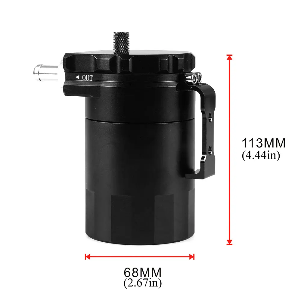 1Set Universal 300ml Oil Catch Can Tank, Aluminum Alloy Dual Cylinder Polish Baffled Engine Air Oil Separator Tank Reservoir Kit